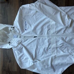 CHAMPION White Windbreaker Jacket